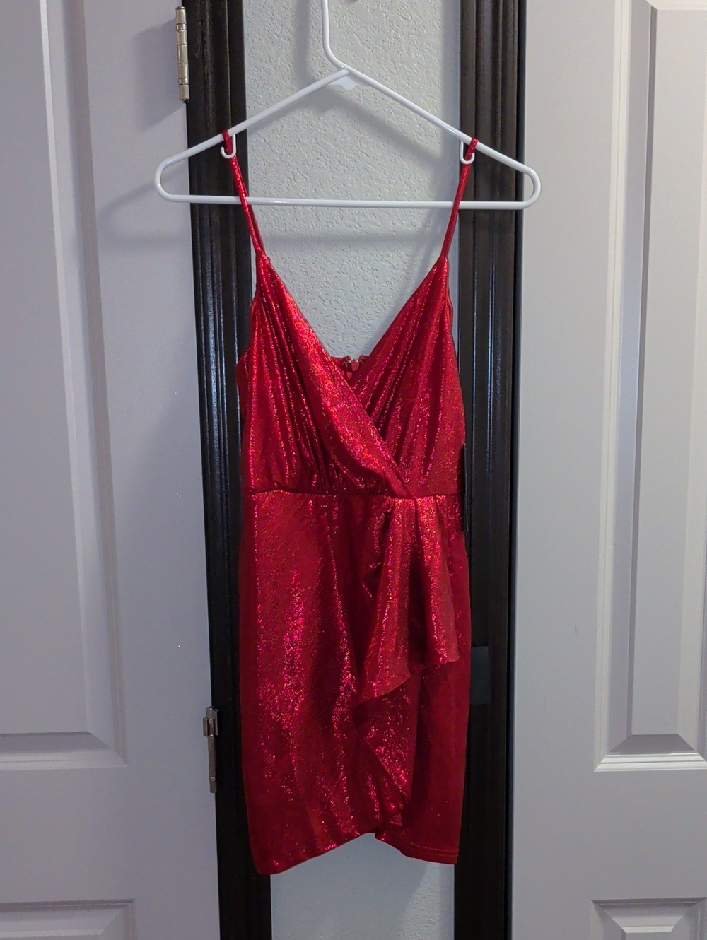Lulu's Sparkly Red Mini Dress
